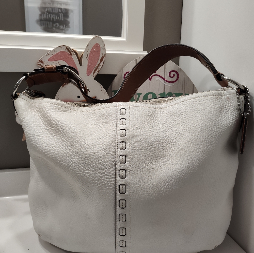 Vintage GUC Coach Soho Hobo Dinky Slouch Pebbled Leather Hobo Satchel Bag, 🤍 - Picture 3 of 16